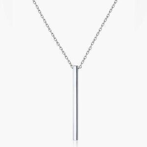 New - Vertical Bar Necklace - 925 Sterling Silver - Beautiful